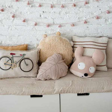 Knitted Cushion Baby Leaf - Beige